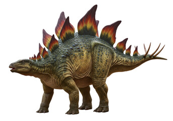 Isolated Detailed Stegosaurus Dinosaur with Plates and Spikes