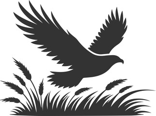 Fototapeta premium Silhouette of a hawk bird animal vector