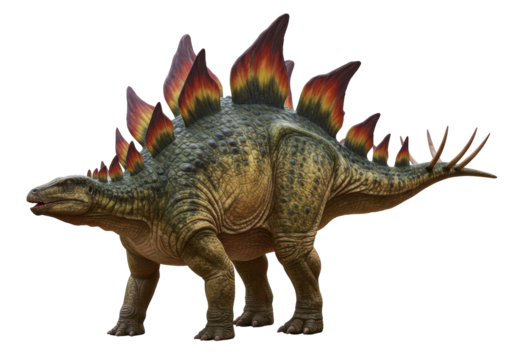 Isolated Detailed Stegosaurus Dinosaur with Plates and Spikes
