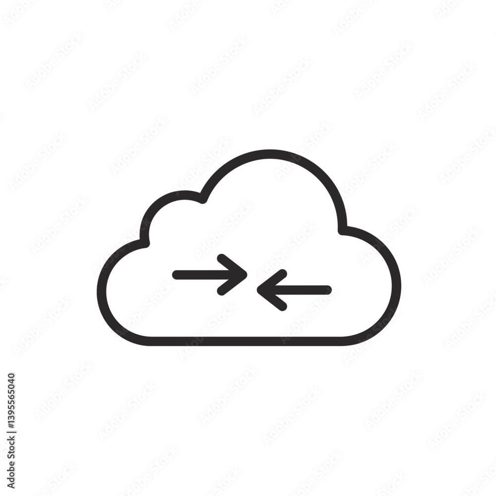 Poster cloud data transfer: illustrating the concept of data transfer with a simple cloud icon featuring ar