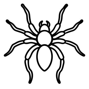 black spider outline clip art preview