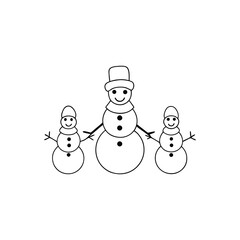 snowman on a white background