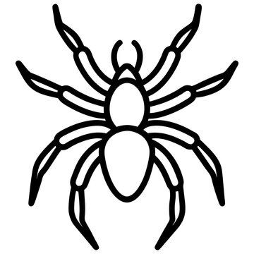 black spider outline clip art preview
