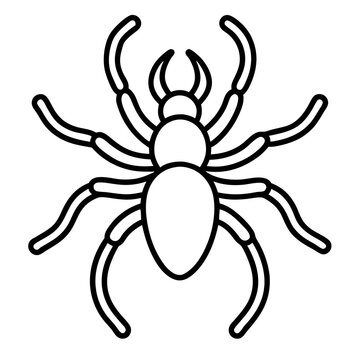 black spider outline drawing clip art preview