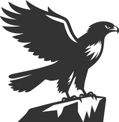 Obraz premium Silhouette of a hawk bird animal vector