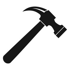 Minimalist Claw Hammer Vector Illustration in Black Silhouette Style transparent PNG