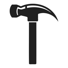 Clean Claw Hammer Silhouette Illustration Black Vector on Clear Background with PNG