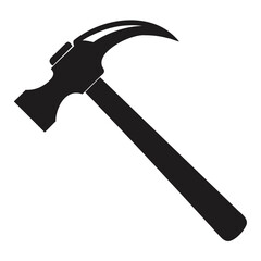 Minimalist Claw Hammer Vector Illustration in Black Silhouette Style transparent PNG