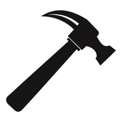 Clean Claw Hammer Silhouette Illustration Black Vector on Clear Background with PNG