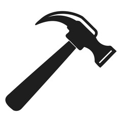 Black Silhouette Claw Hammer Vector Design Isolated on Transparent Background