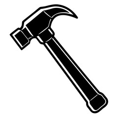 Simple Claw Hammer Silhouette Vector Clean Black Design on Transparent Background
