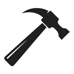 Black Silhouette Claw Hammer Vector Design Isolated on Transparent Background