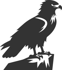 Silhouette of a hawk bird animal vector