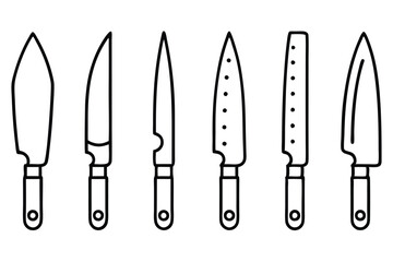 Knife Icon Classic Line Art in Black