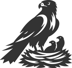 Obraz premium Silhouette of a hawk bird animal vector