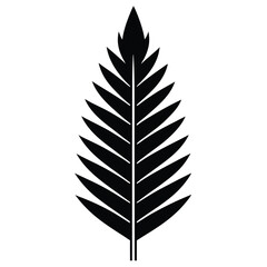 Fototapeta premium Fir Leaf Leaf Silhouette Vector - Minimalist Nature Design
