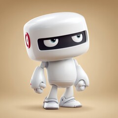 Cute Cartoon Robot Character with Expressive Face and Unique Design