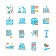 AI  medical assistance color flat icon for digital and print projects.