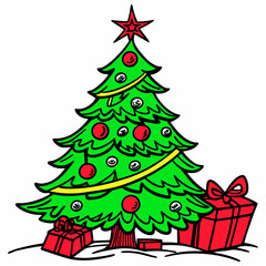 christmas tree with gifts