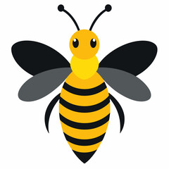 Bee on white background