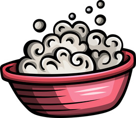 Cartoon funny Red Soap Dish with Swirling Foam