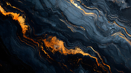 A captivating abstract design showcasing blue marble with intricate gold veins and textures.