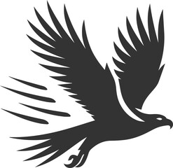 Silhouette of a hawk bird animal vector
