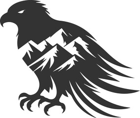 Obraz premium Silhouette of a hawk bird animal vector