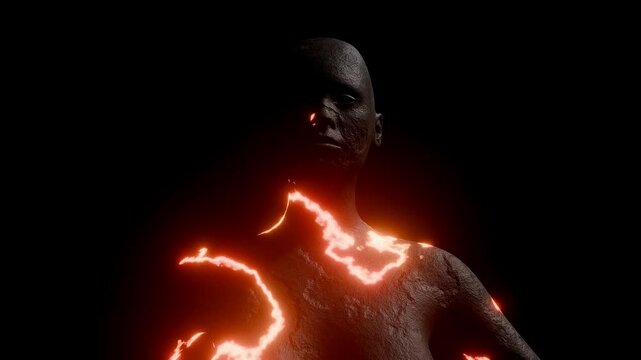 Abstract hot lava human