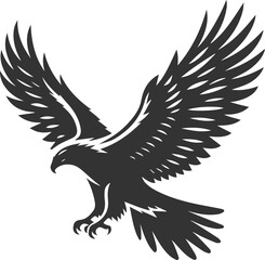 Silhouette of a hawk bird animal vector