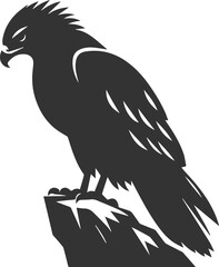 Silhouette of a hawk bird animal vector