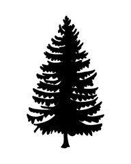 Simple forest tree silhouette element