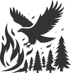 Obraz premium Silhouette of a hawk bird animal vector