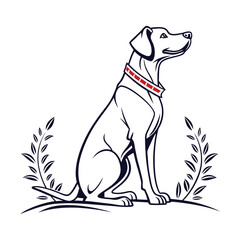 Dog Surfing Wave Logo Stylized Animal and Ocean Vector Illustration .