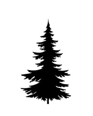 Simple forest tree silhouette element