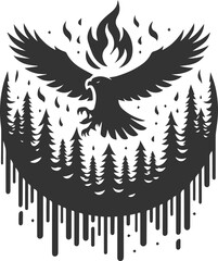 Silhouette of a hawk bird animal vector