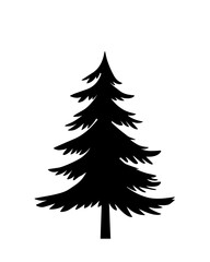Simple forest tree silhouette element
