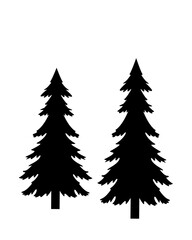 Simple forest tree silhouette element