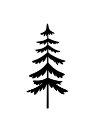 Simple forest tree silhouette element