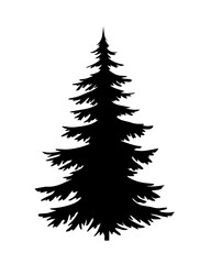 Simple forest tree silhouette element