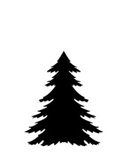 Simple forest tree silhouette element