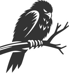 Silhouette of a hawk bird animal vector