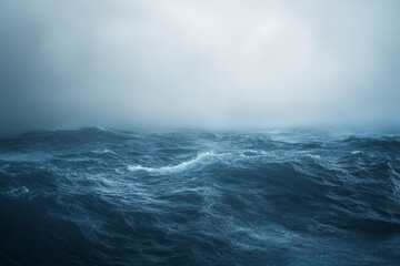 This abstract design boasts soft blue shades, generating a serene atmosphere that elicits feelings of calmness and profoundness