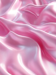 Fototapeta premium Delicate pink fabric in flowing layers forms a dreamy abstract landscape, characterized by smooth curves that create a sense of elegance and tranquility, resulting in a soft and serene atmosphere