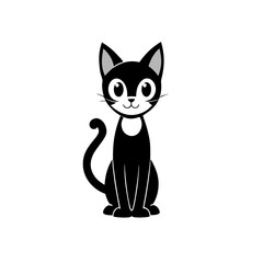 black cat on white background
