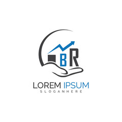 initial monogram logo With the upward progress suggested by the arrow design.
