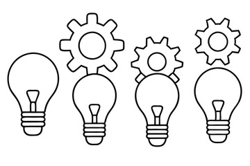 Light bulb with cog innovative engineering illustration
