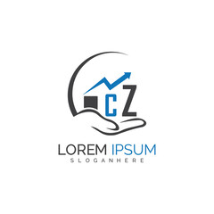 initial monogram logo With the upward progress suggested by the arrow design.
