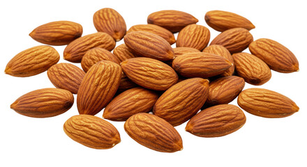 Isolated Pile of Almonds Close Together Textured Surface