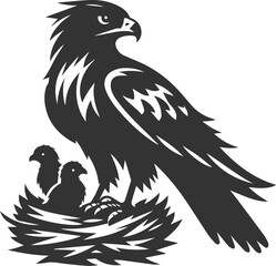 Silhouette of a hawk bird animal vector